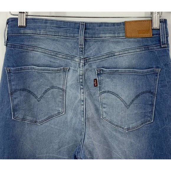 Levis Women Jeans Size 27 Blue Denim Light Washed High Rise Stretch Skinny Fit - Picture 4 of 7